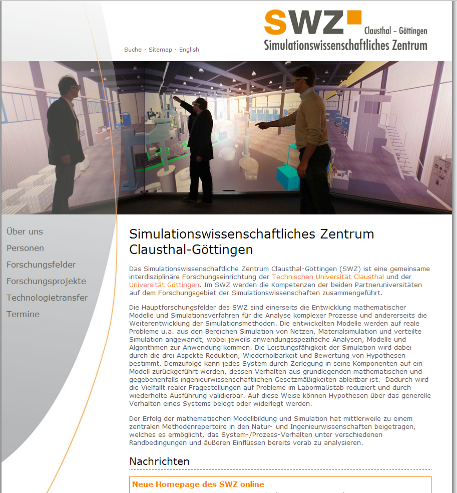 Neue Homepage des SWZ online